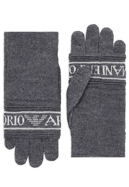 Длинные перчатки из смесовой шерсти и люрекса EMPORIO ARMANI