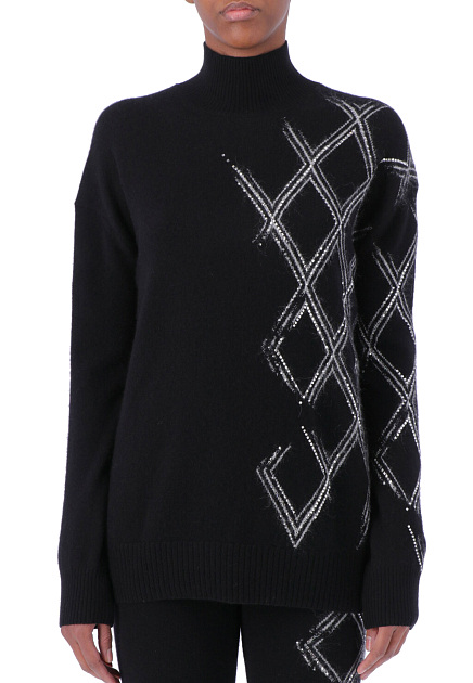 Кашемировый свитер с декором из страз ERMANNO SCERVINO