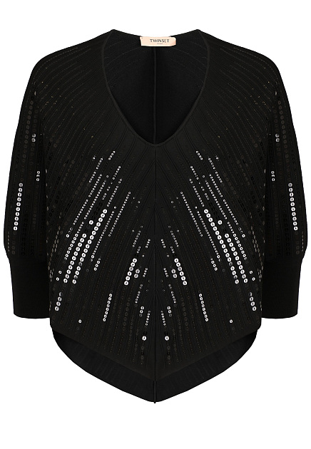 Асимметричный пуловер с пайетками TWINSET Milano