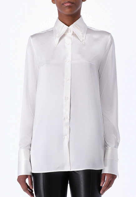 Белая рубашка из шелка ERMANNO SCERVINO