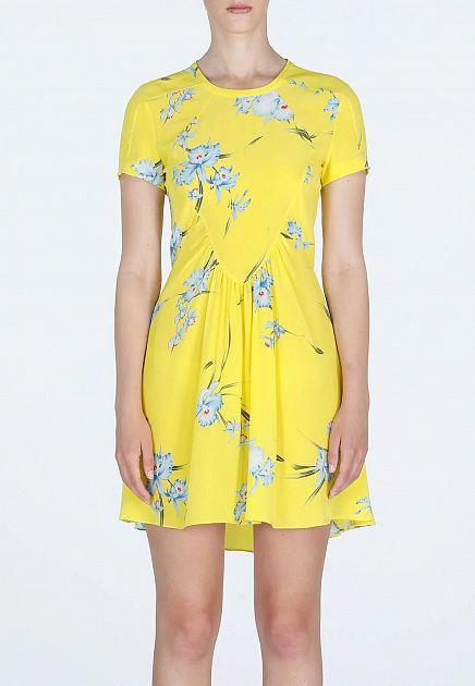 Шелковое мини-платье с цветочным принтом No21
