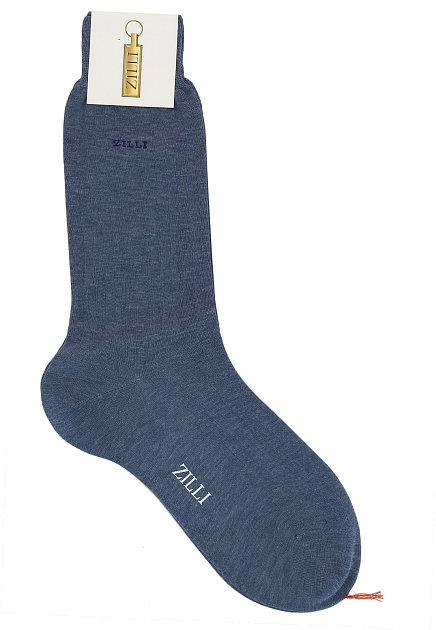 Голубые хлопковые носки ZILLI