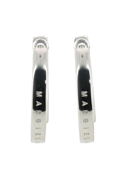 Серебристые серьги-кольца с монограммой  MM6 Maison Margiela