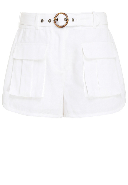 Белые шорты с накладными карманами ZIMMERMANN