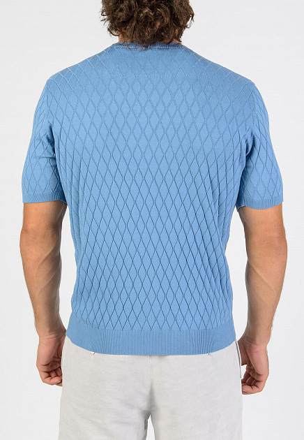 Трикотажная футболка STEFANO BELLINI  - Хлопок - цвет голубой