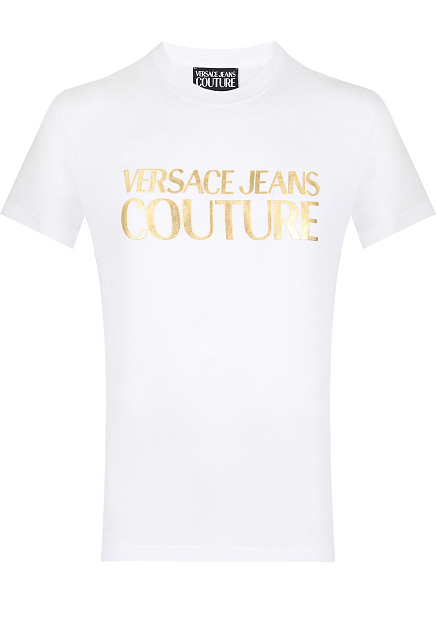 Белая футболка с принтом VERSACE JEANS COUTURE