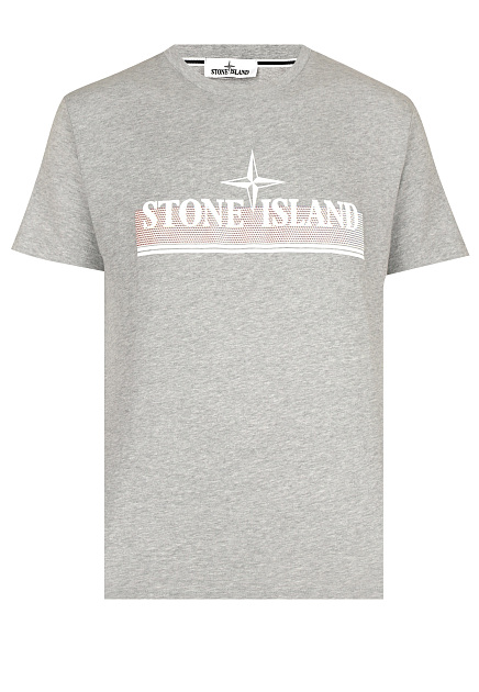 Хлопковая футболка с логотипом STONE ISLAND