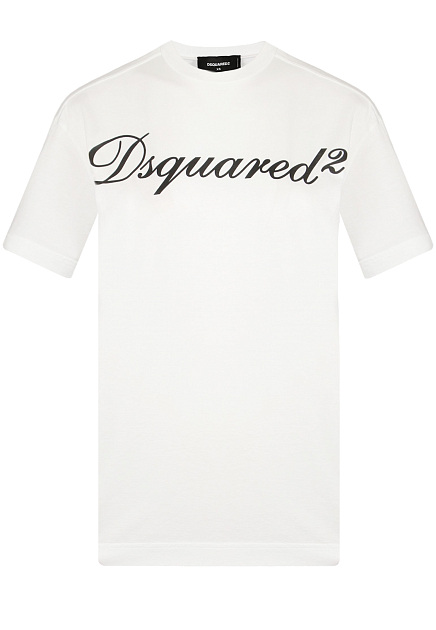 Белая футболка с принтом DSQUARED2