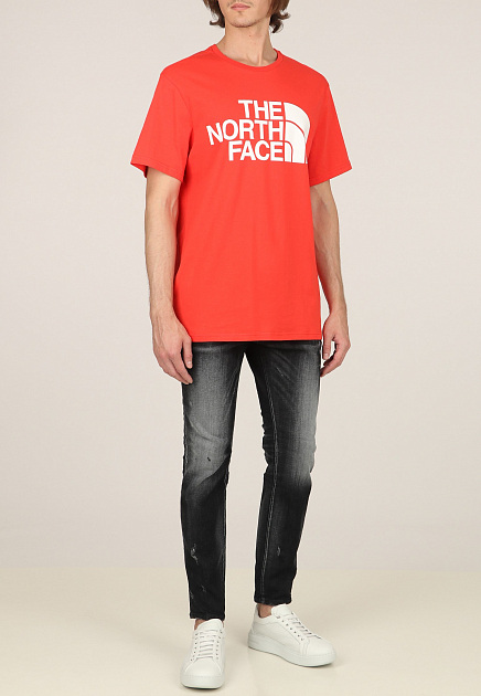 Красная футболка с крупным логотипом THE NORTH FACE - США