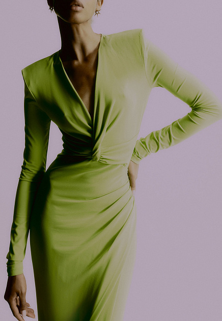 Платье PATRIZIA PEPE  - Ацетат - цвет зеленый