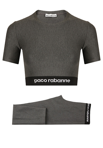 Серый спортивный костюм с логотипом PACO RABANNE