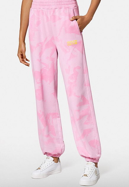 Розовые спортивные брюки с принтом «тай-дай» VERSACE JEANS COUTURE