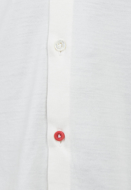 Рубашка ISAIA  - Хлопок, Шелк - цвет белый