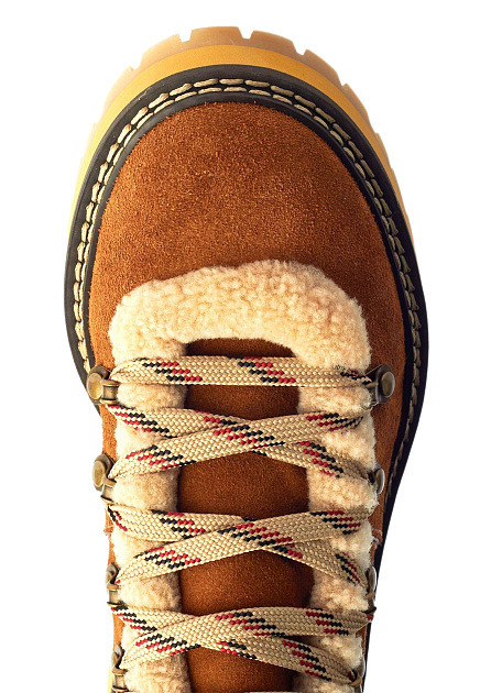 Ботинки с мехом  на шнуровке SEE BY CHLOE - ФРАНЦИЯ