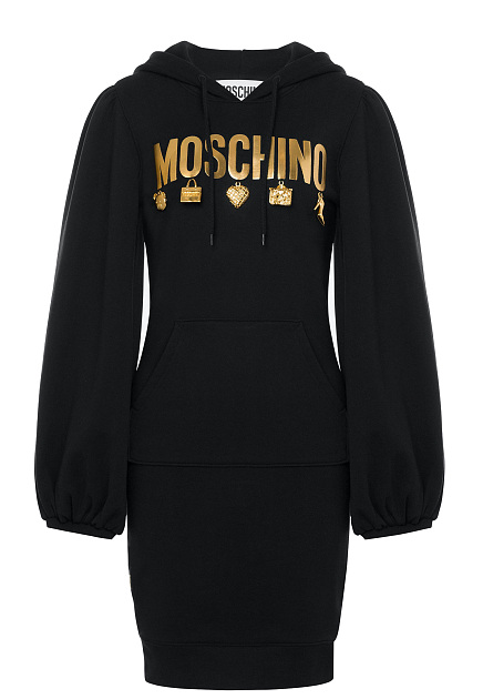 Платье с ламинированным логотипом MOSCHINO