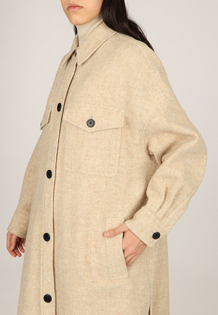 Пальто ISABEL MARANT ÉTOILE  - Шерсть - цвет серый