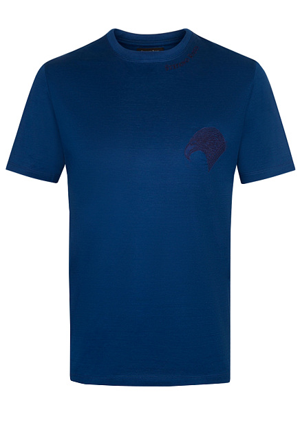 Хлопковая футболка с вышитым изображением орла STEFANO RICCI