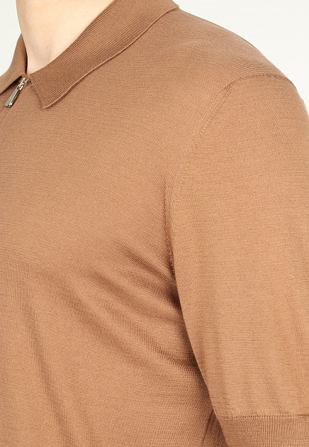 Поло MANDELLI  - Хлопок, Шелк - цвет коричневый