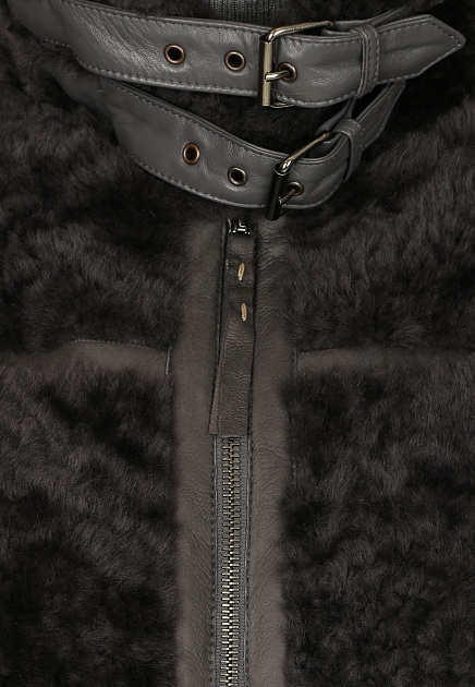 Комбинированная дубленка с капюшоном HENRY BEGUELIN  - Кожа, Полиамид - цвет черный