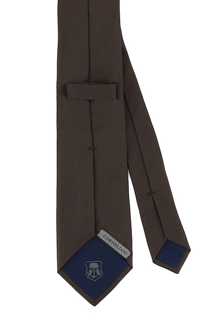 Коричневый галстук из шелка CORNELIANI - ИТАЛИЯ