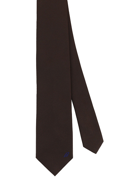 Шелковый галстук с вышитым логотипом BRIONI - ИТАЛИЯ
