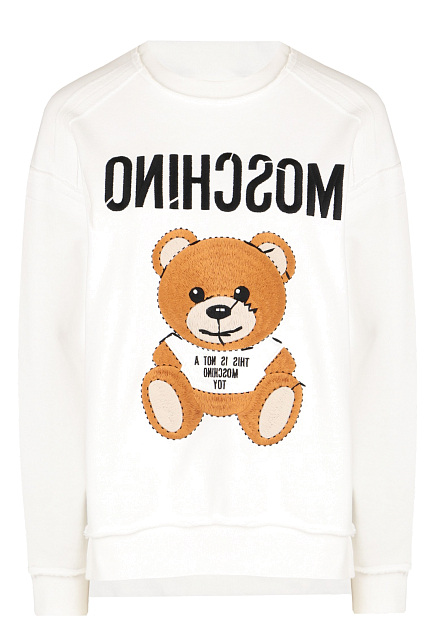 Белый свитшот с вышивкой MOSCHINO