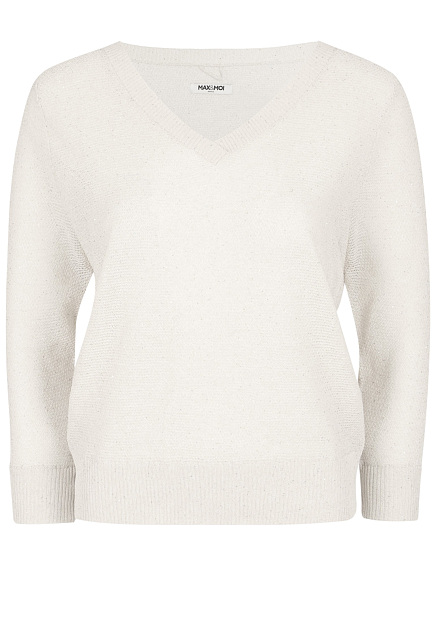 Белый пуловер с пайетками MAX&MOI