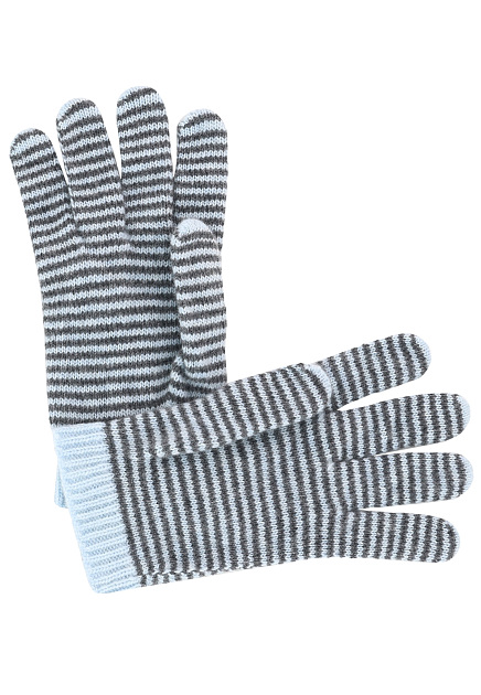 Шерстяные перчатки с полосатым узором GIORGIO ARMANI - ИТАЛИЯ