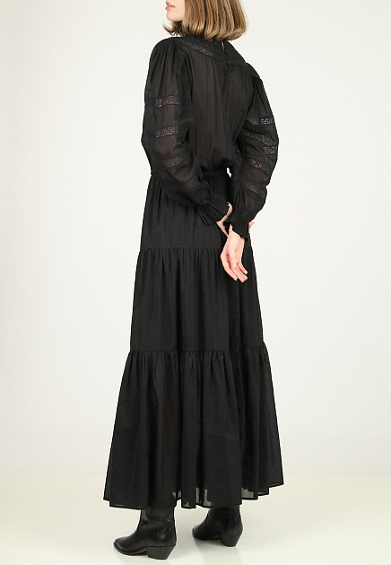 Платье ISABEL MARANT  - Хлопок, Шелк - цвет черный
