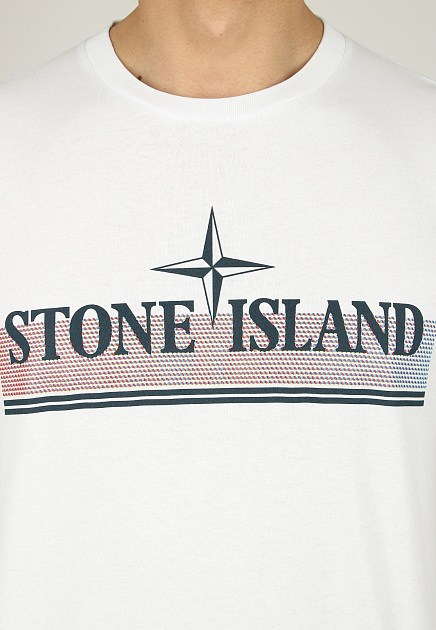 Футболка STONE ISLAND  - Хлопок - цвет белый