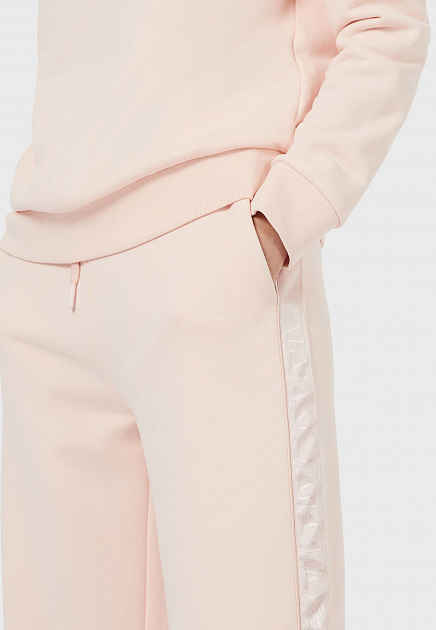 Розовые брюки с жаккардовым логотипом EMPORIO ARMANI