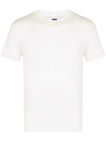 Льняная белая футболка FEDELI
