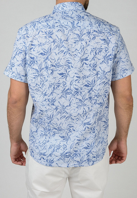 Рубашка STEFANO BELLINI  - Хлопок, Лён - цвет голубой
