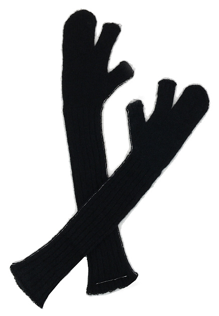 Черные перчатки с контрастным кантом MM6 Maison Margiela