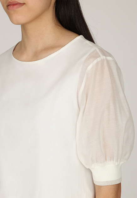 Блуза PESERICO  - Хлопок, Шелк - цвет белый