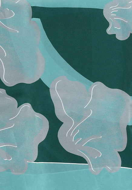 Зеленый шелковый платок с фантазийным рисунком GIORGIO ARMANI - ИТАЛИЯ