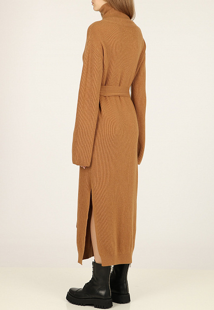 Платье NANUSHKA  - Меринос, Тенсел - цвет коричневый