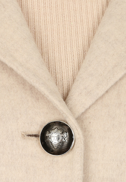 Кремовое пальто с меховым воротником DIEGO M