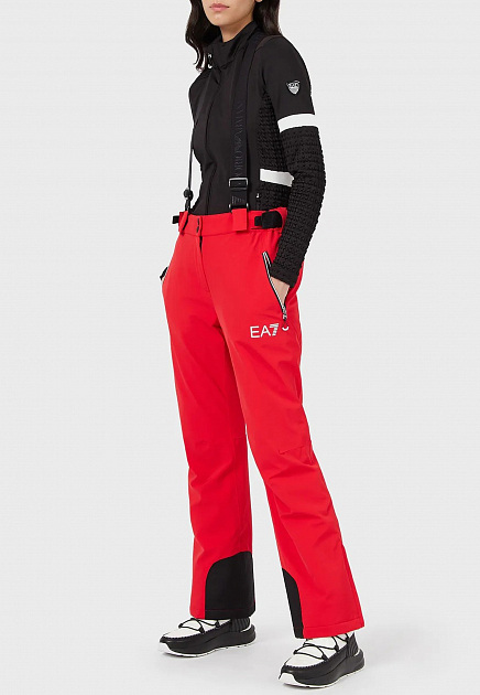 Утепленные лыжные брюки EA7 (красные) женские по цене 32720 рублей купить вМоскве (арт.6KTP04 TN44Z) - ElytS.ru