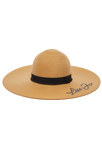 Широкополая соломенная шляпа с логотипом LIU JO