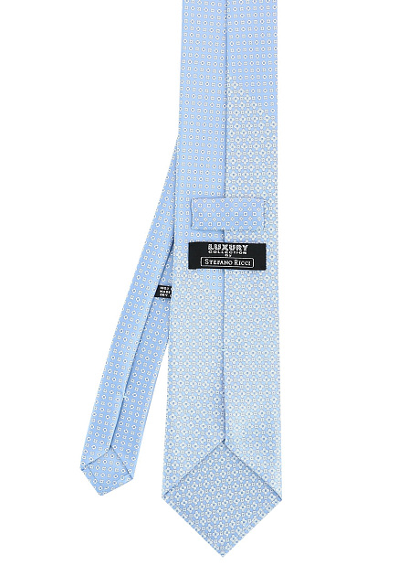 Голубой галстук с узором STEFANO RICCI - ИТАЛИЯ