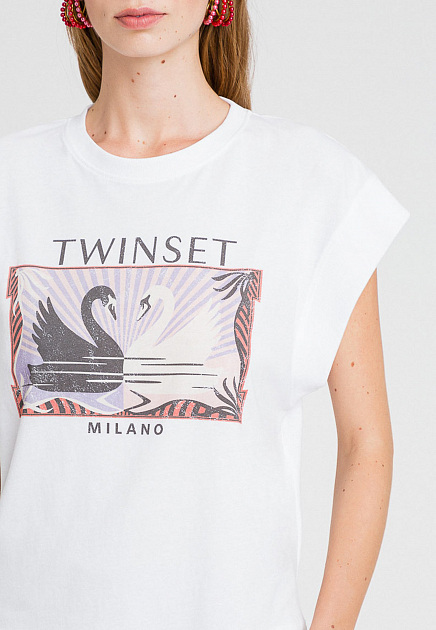 Футболка TWINSET Milano  - Хлопок - цвет белый