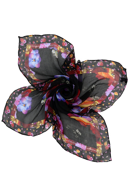 Шелковый платок с цветочным принтом ERMANNO SCERVINO