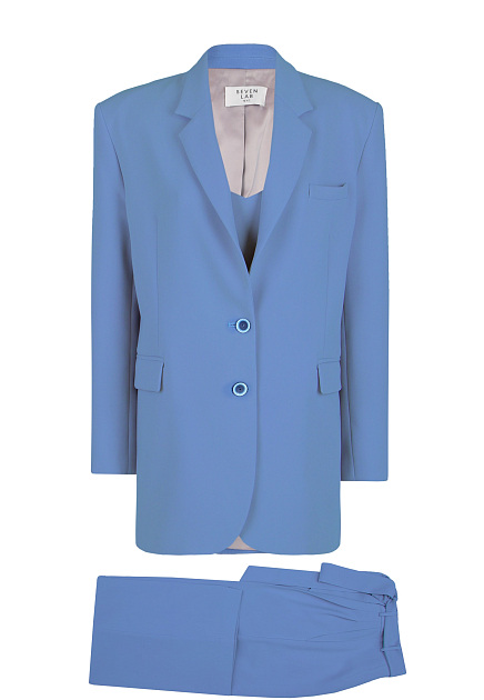 Голубой костюм-тройка из вискозы SEVEN LAB