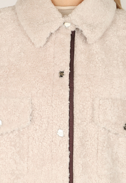 Пальто из стриженого меха RINDI  - Мех ягненка - цвет белый