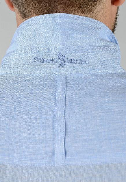 Льняная рубашка STEFANO BELLINI  - Лён - цвет голубой