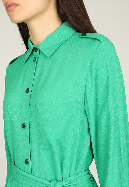 Платье PINKO  - Ацетат, Шелк - цвет зеленый