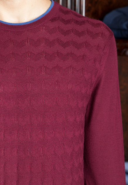 Комбинированный джемпер из кашемира и шелка бордового цвета