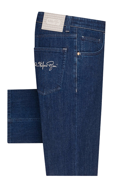 Синие джинсы с логотипом на кармане STEFANO RICCI