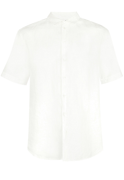 Льняная рубашка с коротким рукавом EMPORIO ARMANI